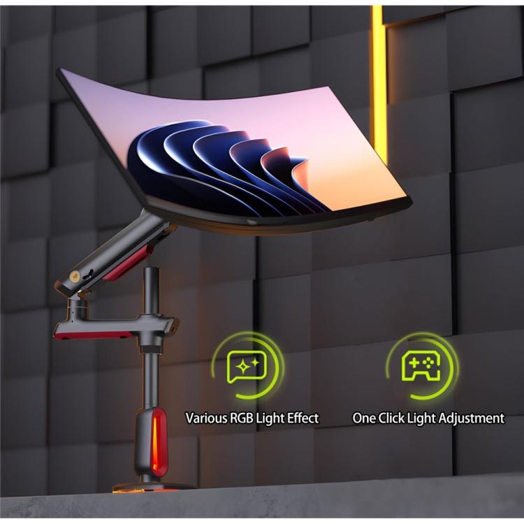 NORTH BAYOU L70 RGB Lighting Gaming Monitor Adjustable Arm Stand Curved Monitors Bracket - TV Brackets & Mounts by buy2fix | Online Shopping UK | buy2fix