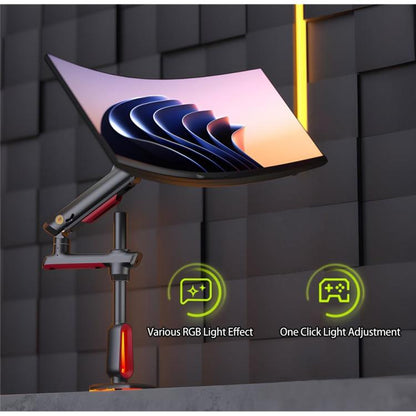 NORTH BAYOU L70 RGB Lighting Gaming Monitor Adjustable Arm Stand Curved Monitors Bracket - TV Brackets & Mounts by buy2fix | Online Shopping UK | buy2fix