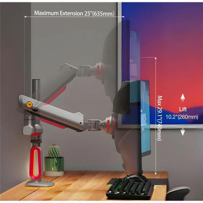 NORTH BAYOU L70 RGB Lighting Gaming Monitor Adjustable Arm Stand Curved Monitors Bracket - TV Brackets & Mounts by buy2fix | Online Shopping UK | buy2fix