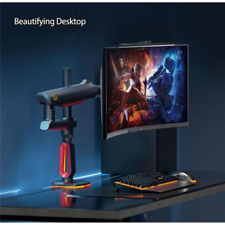NORTH BAYOU L70 RGB Lighting Gaming Monitor Adjustable Arm Stand Curved Monitors Bracket - TV Brackets & Mounts by buy2fix | Online Shopping UK | buy2fix