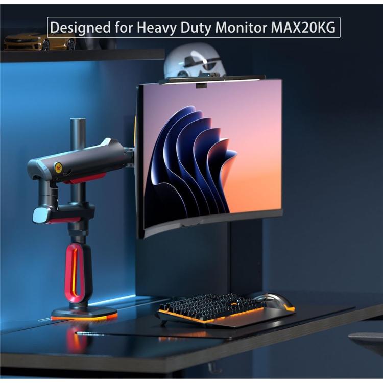 NORTH BAYOU L70 RGB Lighting Gaming Monitor Adjustable Arm Stand Curved Monitors Bracket - TV Brackets & Mounts by buy2fix | Online Shopping UK | buy2fix