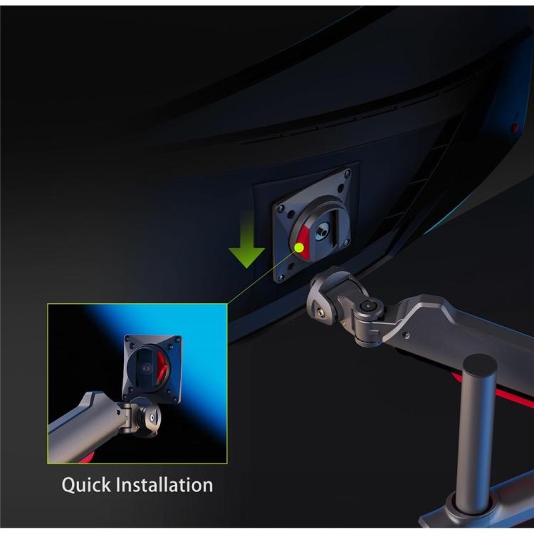 NORTH BAYOU L70 RGB Lighting Gaming Monitor Adjustable Arm Stand Curved Monitors Bracket - TV Brackets & Mounts by buy2fix | Online Shopping UK | buy2fix