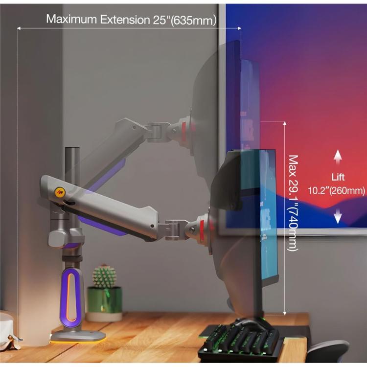 NORTH BAYOU G80 32-60 inch Curved Display Gaming Monitor Desk Stand Monitor Support Arm - TV Brackets & Mounts by buy2fix | Online Shopping UK | buy2fix