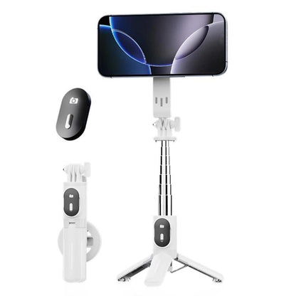 P08Y Pro Portable Travel Selfie Stick Tripod Mini Magsafe Phone Stand with Remote Control(White) - Selfie Sticks by buy2fix | Online Shopping UK | buy2fix