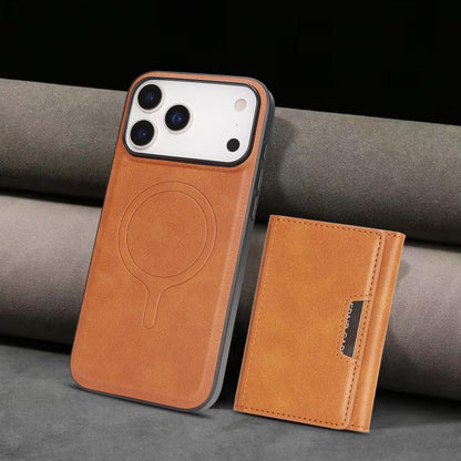 For iPhone 17 Pro Max Kalebol Strong Magnetic MagSafe Tri-Fold Wallet Leather Phone Case(Brown) - iPhone 17 Pro Max Cases by Kalebol | Online Shopping UK | buy2fix