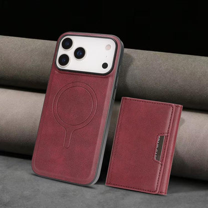 For iPhone 17 Pro Max Kalebol Strong Magnetic MagSafe Tri-Fold Wallet Leather Phone Case(Red) - iPhone 17 Pro Max Cases by Kalebol | Online Shopping UK | buy2fix