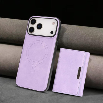 For iPhone 17 Pro Max Kalebol Strong Magnetic MagSafe Tri-Fold Wallet Leather Phone Case(Purple) - iPhone 17 Pro Max Cases by Kalebol | Online Shopping UK | buy2fix
