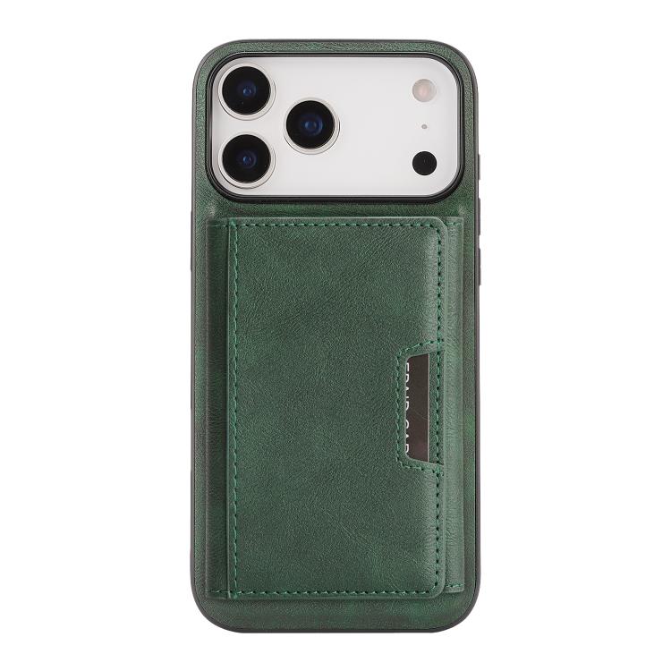 For iPhone 17 Pro Kalebol Strong Magnetic MagSafe Tri-Fold Wallet Leather Phone Case(Green) - iPhone 17 Pro Cases by Kalebol | Online Shopping UK | buy2fix