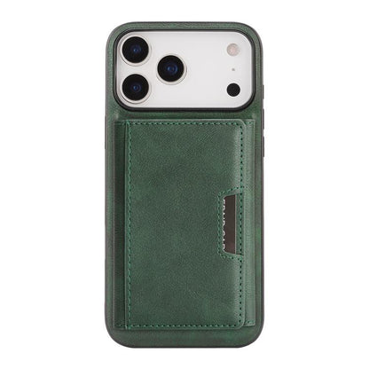 For iPhone 17 Pro Kalebol Strong Magnetic MagSafe Tri-Fold Wallet Leather Phone Case(Green) - iPhone 17 Pro Cases by Kalebol | Online Shopping UK | buy2fix