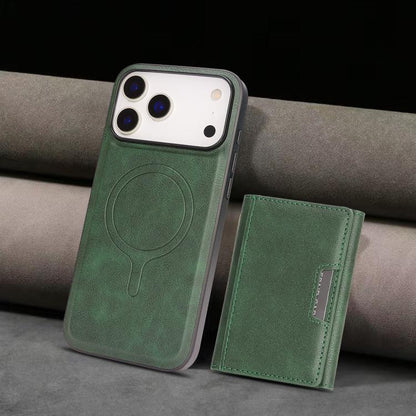 For iPhone 17 Pro Kalebol Strong Magnetic MagSafe Tri-Fold Wallet Leather Phone Case(Green) - iPhone 17 Pro Cases by Kalebol | Online Shopping UK | buy2fix