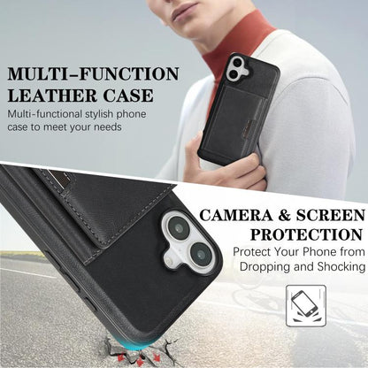 For iPhone 17 Kalebol Strong Magnetic MagSafe Tri-Fold Wallet Leather Phone Case(Black) - iPhone 17 Cases by Kalebol | Online Shopping UK | buy2fix