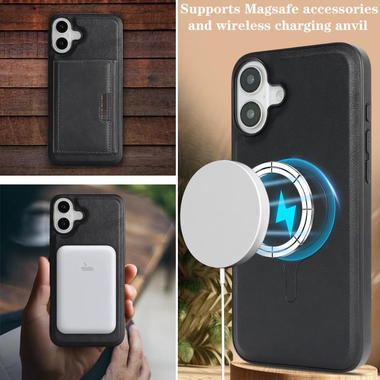 For iPhone 17 Kalebol Strong Magnetic MagSafe Tri-Fold Wallet Leather Phone Case(Black) - iPhone 17 Cases by Kalebol | Online Shopping UK | buy2fix