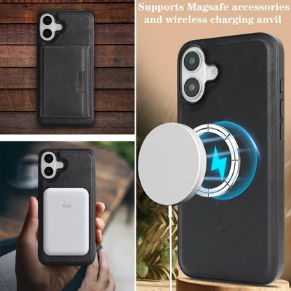 For iPhone 17 Kalebol Strong Magnetic MagSafe Tri-Fold Wallet Leather Phone Case(Black) - iPhone 17 Cases by Kalebol | Online Shopping UK | buy2fix