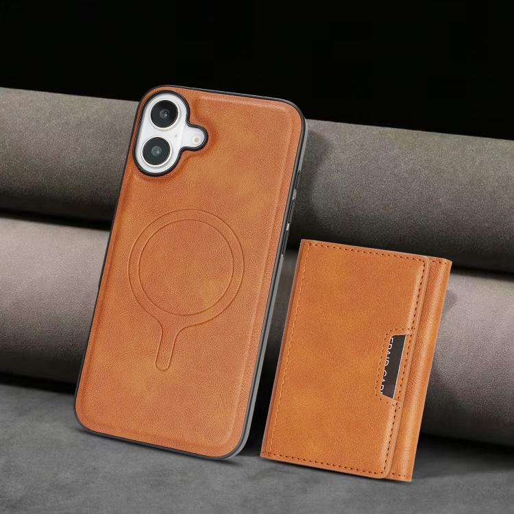 For iPhone 17 Kalebol Strong Magnetic MagSafe Tri-Fold Wallet Leather Phone Case(Brown) - iPhone 17 Cases by Kalebol | Online Shopping UK | buy2fix