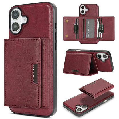 For iPhone 17 Kalebol Strong Magnetic MagSafe Tri-Fold Wallet Leather Phone Case(Red) - iPhone 17 Cases by Kalebol | Online Shopping UK | buy2fix