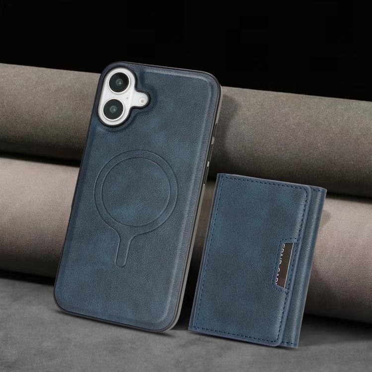 For iPhone 17 Kalebol Strong Magnetic MagSafe Tri-Fold Wallet Leather Phone Case(Blue) - iPhone 17 Cases by Kalebol | Online Shopping UK | buy2fix