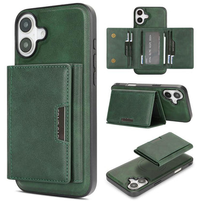 For iPhone 17 Kalebol Strong Magnetic MagSafe Tri-Fold Wallet Leather Phone Case(Green) - iPhone 17 Cases by Kalebol | Online Shopping UK | buy2fix