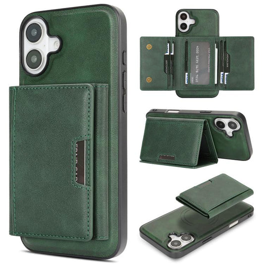 For iPhone 17 Kalebol Strong Magnetic MagSafe Tri-Fold Wallet Leather Phone Case(Green) - iPhone 17 Cases by Kalebol | Online Shopping UK | buy2fix