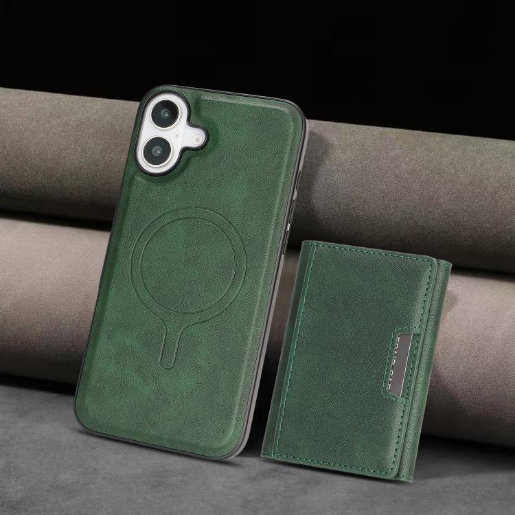 For iPhone 17 Kalebol Strong Magnetic MagSafe Tri-Fold Wallet Leather Phone Case(Green) - iPhone 17 Cases by Kalebol | Online Shopping UK | buy2fix