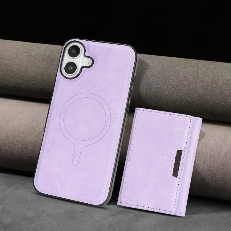 For iPhone 17 Kalebol Strong Magnetic MagSafe Tri-Fold Wallet Leather Phone Case(Purple) - iPhone 17 Cases by Kalebol | Online Shopping UK | buy2fix