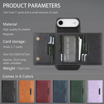 For iPhone 17 Air Kalebol Strong Magnetic MagSafe Tri-Fold Wallet Leather Phone Case(Black) - iPhone 17 Air Cases by Kalebol | Online Shopping UK | buy2fix