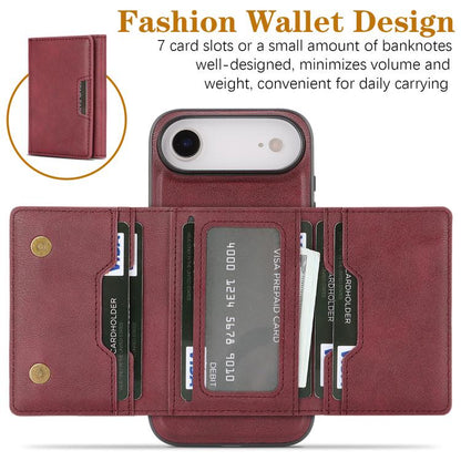 For iPhone Air Kalebol Strong Magnetic MagSafe Tri-Fold Wallet Leather Phone Case(Red) - iPhone Air Cases by Kalebol | Online Shopping UK | buy2fix