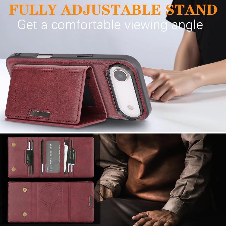 For iPhone Air Kalebol Strong Magnetic MagSafe Tri-Fold Wallet Leather Phone Case(Red) - iPhone Air Cases by Kalebol | Online Shopping UK | buy2fix