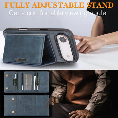 For iPhone Air Kalebol Strong Magnetic MagSafe Tri-Fold Wallet Leather Phone Case(Blue) - iPhone Air Cases by Kalebol | Online Shopping UK | buy2fix