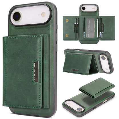 For iPhone 17 Air Kalebol Strong Magnetic MagSafe Tri-Fold Wallet Leather Phone Case(Green) - iPhone 17 Air Cases by Kalebol | Online Shopping UK | buy2fix