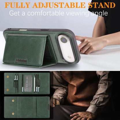 For iPhone 17 Air Kalebol Strong Magnetic MagSafe Tri-Fold Wallet Leather Phone Case(Green) - iPhone 17 Air Cases by Kalebol | Online Shopping UK | buy2fix