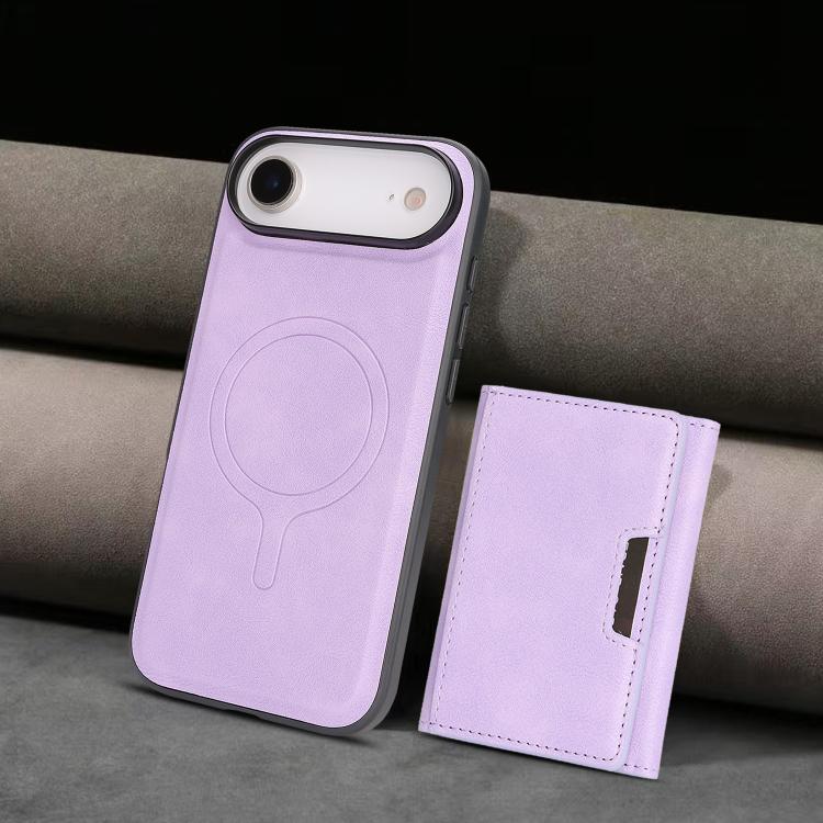 For iPhone 17 Air Kalebol Strong Magnetic MagSafe Tri-Fold Wallet Leather Phone Case(Purple) - iPhone 17 Air Cases by Kalebol | Online Shopping UK | buy2fix