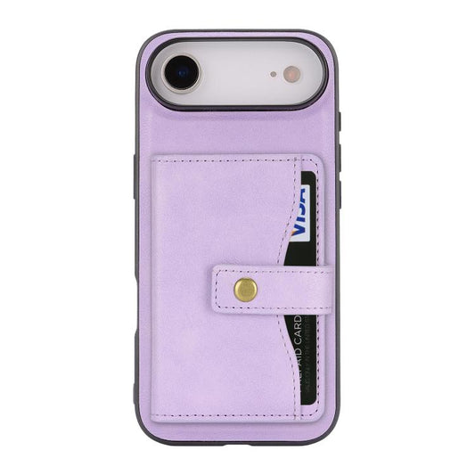 For iPhone Air Kalebol Magnetic Button Card Bag MagSafe Ring Leather Phone Case(Purple) - iPhone Air Cases by Kalebol | Online Shopping UK | buy2fix
