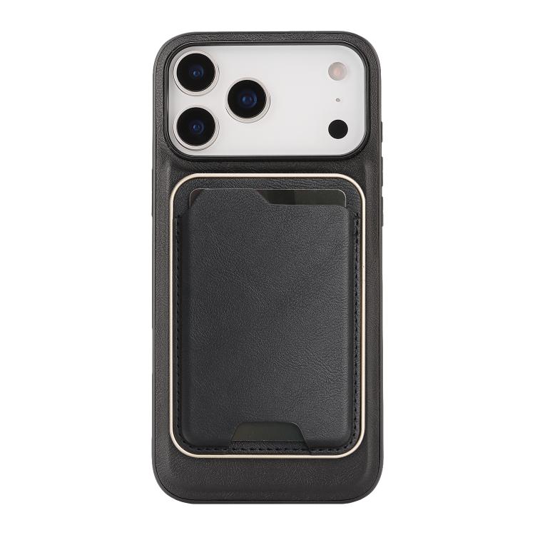 For iPhone 17 Pro Max Kalebol Slim MagSafe Ring Magnetic Card Bag Leather Phone Case(Black) - More iPhone Cases by Kalebol | Online Shopping UK | buy2fix