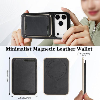 For iPhone 17 Pro Max Kalebol Slim MagSafe Ring Magnetic Card Bag Leather Phone Case(Black) - More iPhone Cases by Kalebol | Online Shopping UK | buy2fix