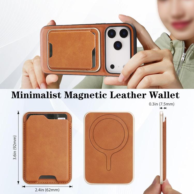 For iPhone 17 Pro Max Kalebol Slim MagSafe Ring Magnetic Card Bag Leather Phone Case(Brown) - More iPhone Cases by Kalebol | Online Shopping UK | buy2fix