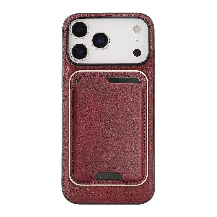 For iPhone 17 Pro Max Kalebol Slim MagSafe Ring Magnetic Card Bag Leather Phone Case(Red) - More iPhone Cases by Kalebol | Online Shopping UK | buy2fix