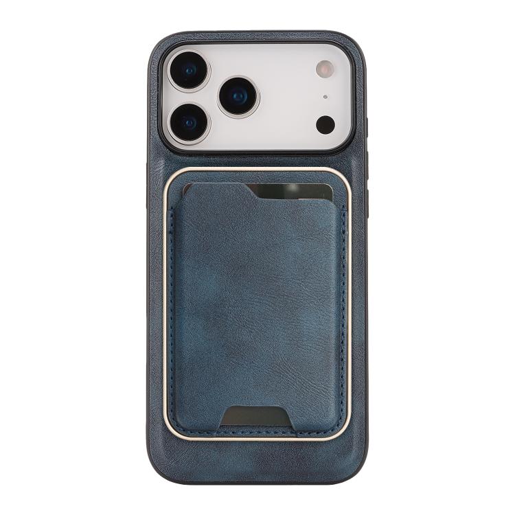 For iPhone 17 Pro Max Kalebol Slim MagSafe Ring Magnetic Card Bag Leather Phone Case(Blue) - More iPhone Cases by Kalebol | Online Shopping UK | buy2fix