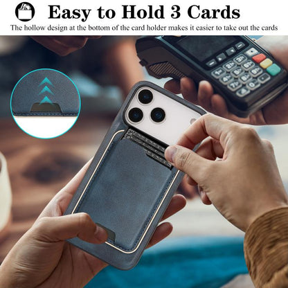 For iPhone 17 Pro Max Kalebol Slim MagSafe Ring Magnetic Card Bag Leather Phone Case(Blue) - More iPhone Cases by Kalebol | Online Shopping UK | buy2fix