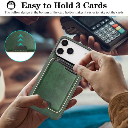For iPhone 17 Pro Max Kalebol Slim MagSafe Ring Magnetic Card Bag Leather Phone Case(Green) - More iPhone Cases by Kalebol | Online Shopping UK | buy2fix