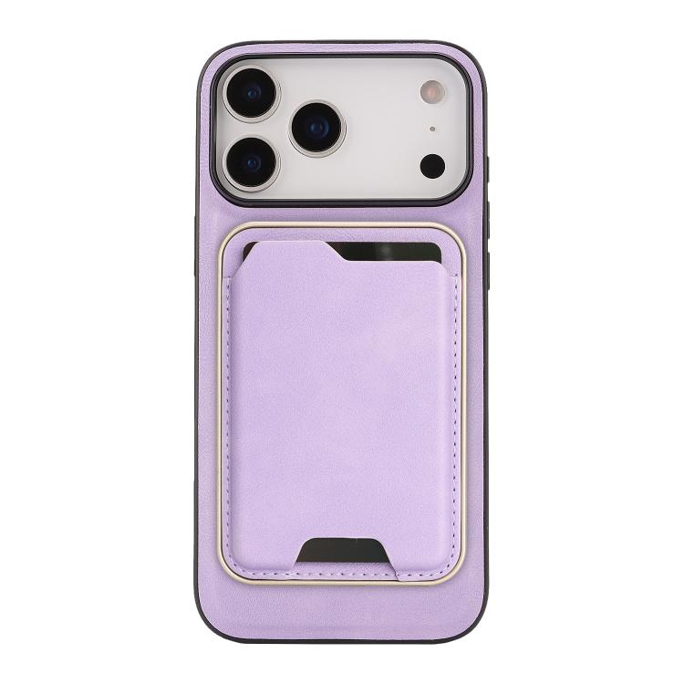 For iPhone 17 Pro Max Kalebol Slim MagSafe Ring Magnetic Card Bag Leather Phone Case(Purple) - More iPhone Cases by Kalebol | Online Shopping UK | buy2fix