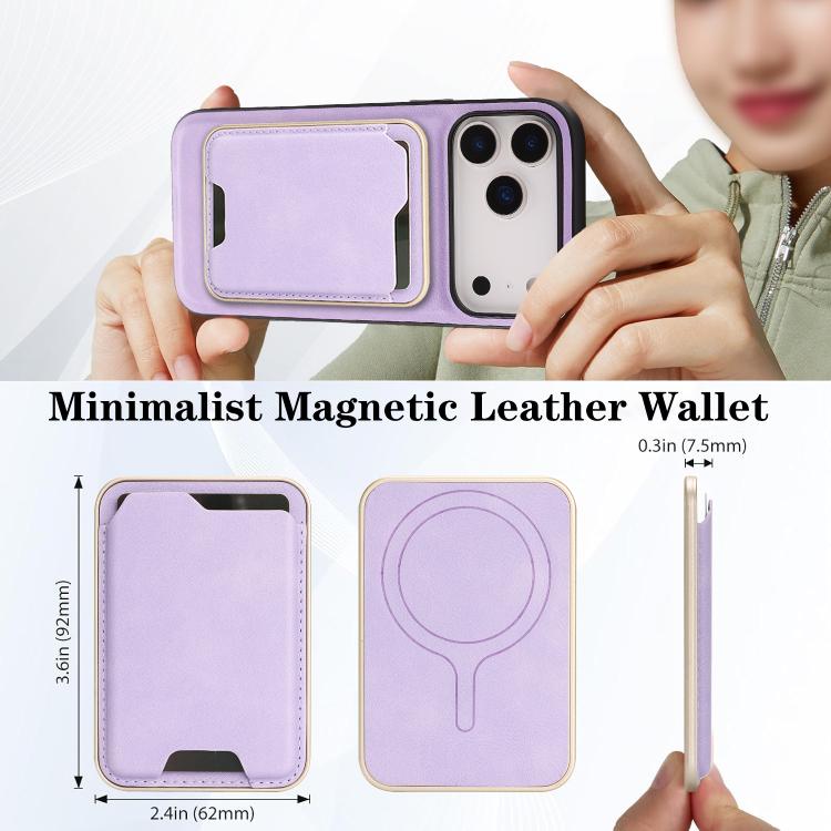 For iPhone 17 Pro Max Kalebol Slim MagSafe Ring Magnetic Card Bag Leather Phone Case(Purple) - More iPhone Cases by Kalebol | Online Shopping UK | buy2fix