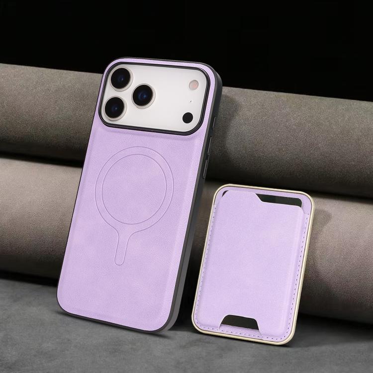 For iPhone 17 Pro Max Kalebol Slim MagSafe Ring Magnetic Card Bag Leather Phone Case(Purple) - More iPhone Cases by Kalebol | Online Shopping UK | buy2fix