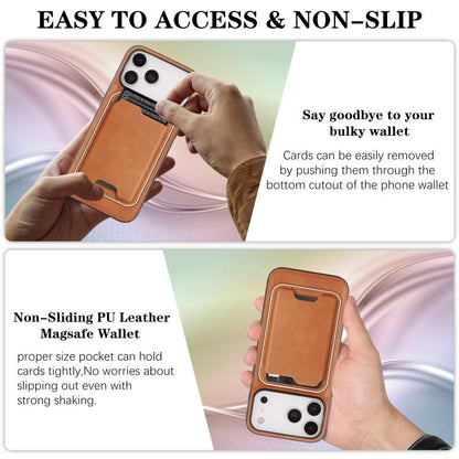 For iPhone 17 Pro Kalebol Slim MagSafe Ring Magnetic Card Bag Leather Phone Case(Brown) - iPhone 17 Pro Cases by Kalebol | Online Shopping UK | buy2fix