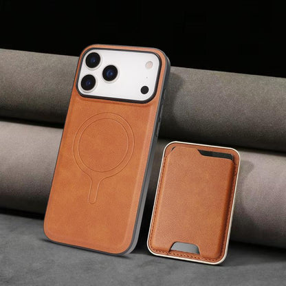 For iPhone 17 Pro Kalebol Slim MagSafe Ring Magnetic Card Bag Leather Phone Case(Brown) - iPhone 17 Pro Cases by Kalebol | Online Shopping UK | buy2fix