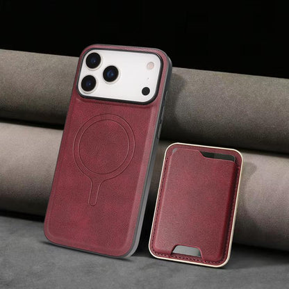 For iPhone 17 Pro Kalebol Slim MagSafe Ring Magnetic Card Bag Leather Phone Case(Red) - iPhone 17 Pro Cases by Kalebol | Online Shopping UK | buy2fix