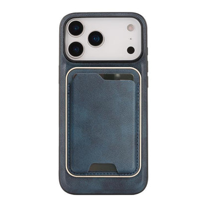 For iPhone 17 Pro Kalebol Slim MagSafe Ring Magnetic Card Bag Leather Phone Case(Blue) - iPhone 17 Pro Cases by Kalebol | Online Shopping UK | buy2fix