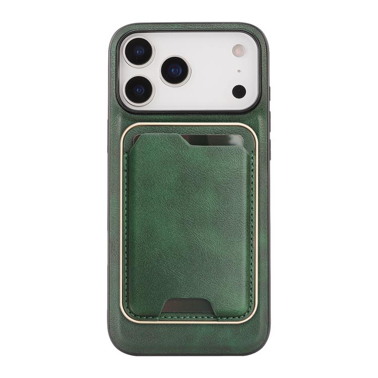 For iPhone 17 Pro Kalebol Slim MagSafe Ring Magnetic Card Bag Leather Phone Case(Green) - iPhone 17 Pro Cases by Kalebol | Online Shopping UK | buy2fix