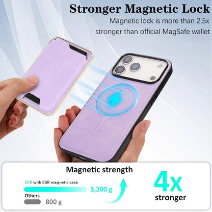 For iPhone 17 Pro Kalebol Slim MagSafe Ring Magnetic Card Bag Leather Phone Case(Purple) - iPhone 17 Pro Cases by Kalebol | Online Shopping UK | buy2fix