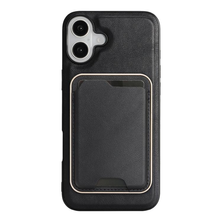 For iPhone 17 Kalebol Slim MagSafe Ring Magnetic Card Bag Leather Phone Case(Black) - iPhone 17 Cases by Kalebol | Online Shopping UK | buy2fix