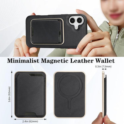 For iPhone 17 Kalebol Slim MagSafe Ring Magnetic Card Bag Leather Phone Case(Black) - iPhone 17 Cases by Kalebol | Online Shopping UK | buy2fix